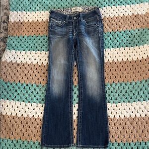 Ariat Dark Blue Flare Jeans Denim Woman’s Sz 28 Short